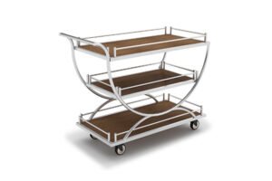 Fully Foldable Hotel Room Food Service Trolley
